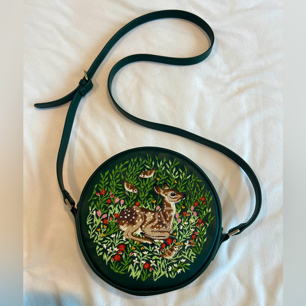Fable Embroidered Fawn Circle Bag